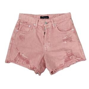 Aeropastale 90s High Rise Cut Off Shorts Salmon Pink Size 6